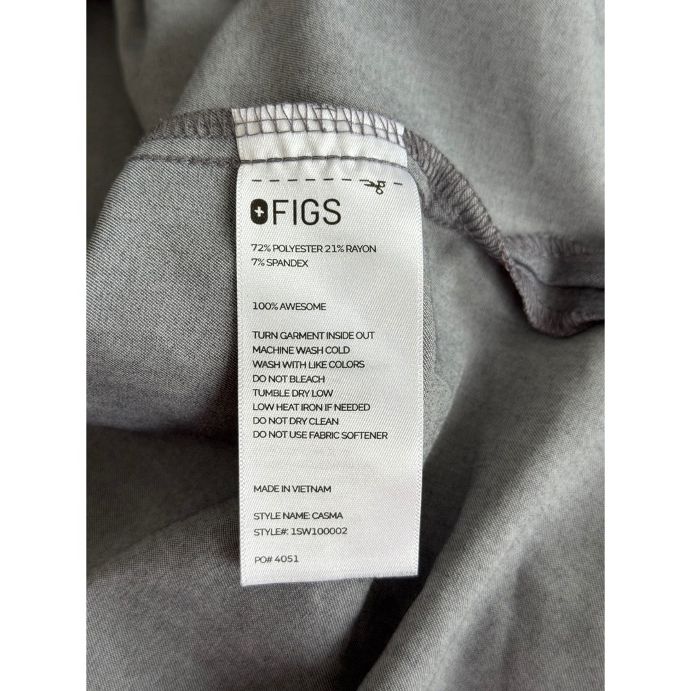 FIGS Casma V-Neck Scrub Top Heather Charcoal Grey Technical Collection 3XL - Picture 7 of 7